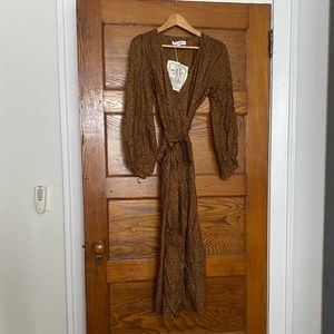 Emerson Fry leopard print cotton wrap dress, size small